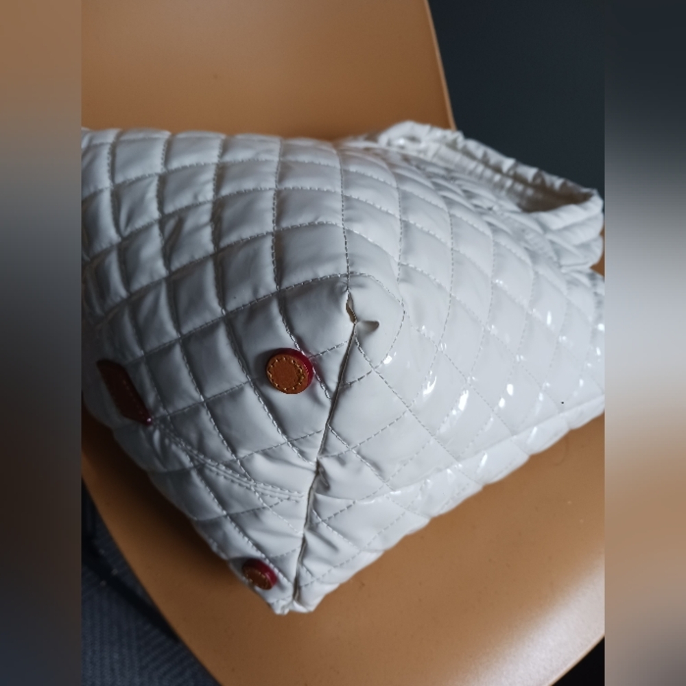 Mz Wallace Quilted Chalk Liquid, Lacquer Bag, Purse, WITHOUT CROSSBODY STRAP - Picture 10 of 13